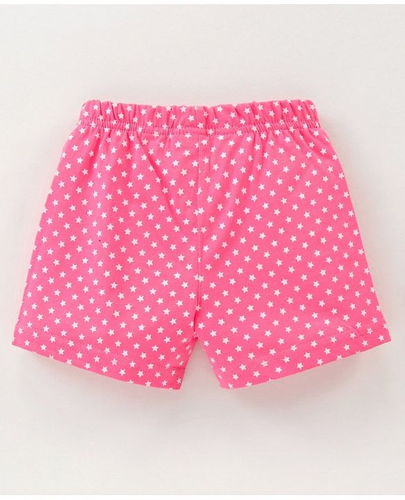 Babyhug Half Sleeves Top & Shorts Crown Print - Blue Pink