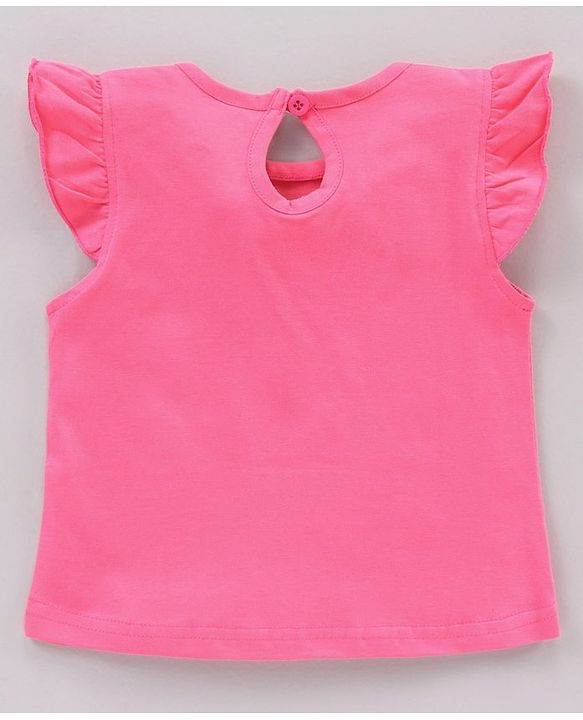 Babyhug Short Sleeves Capri Night Suit Text Print - Pink
