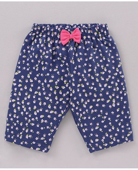 Babyhug Short Sleeves Capri Night Suit Text Print - Pink