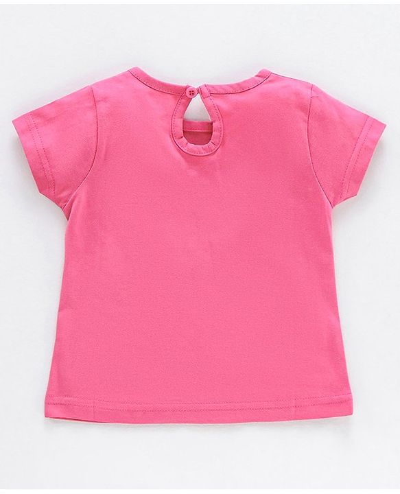 Babyhug Half Sleeves Printed Top & Shorts - Pink Navy
