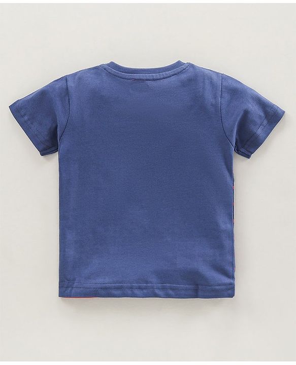 Babyhug Half Sleeves T-Shirt & Shorts Set Striped & Koala Print - Navy Blue
