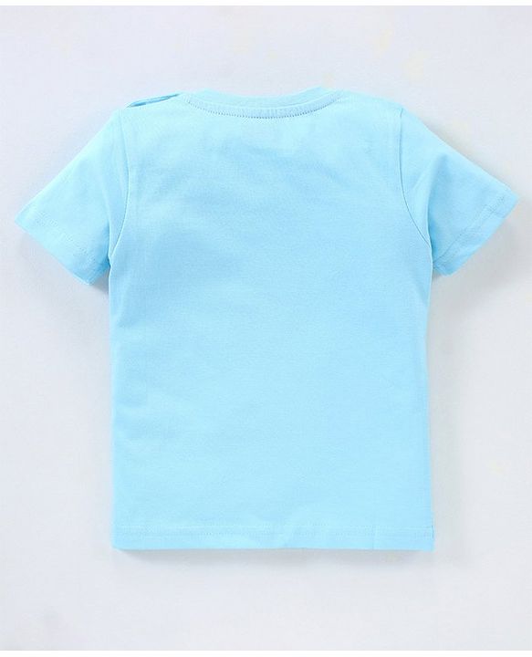 Babyhug Half Sleeves Cotton Shorts Set Shark Printed - Blue