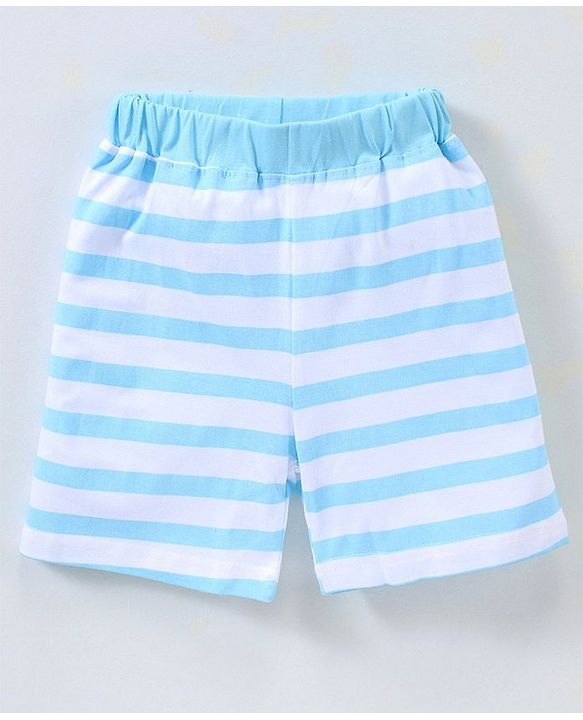 Babyhug Half Sleeves Cotton Shorts Set Shark Printed - Blue