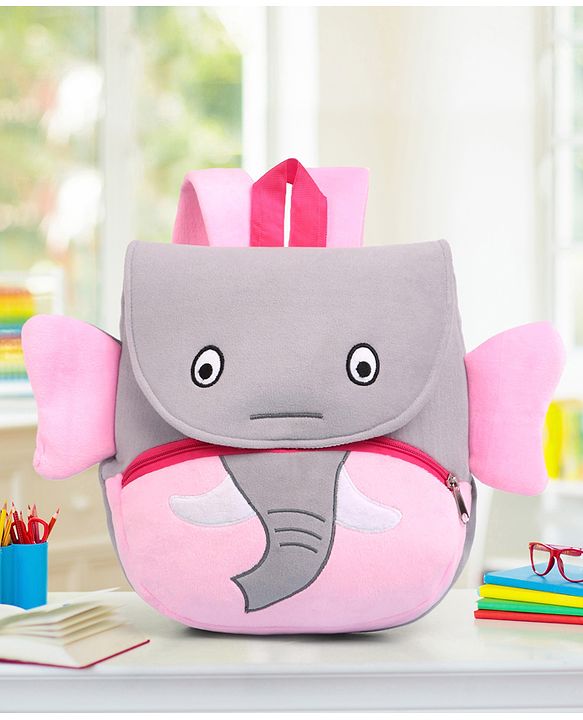 Babyhug Elephant Shaped Soft Toy Bag 11 Inches (Colour & Print May Vary)