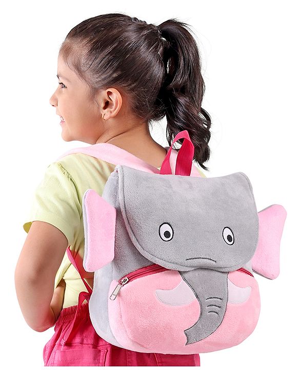 Babyhug Elephant Shaped Soft Toy Bag 11 Inches (Colour & Print May Vary)