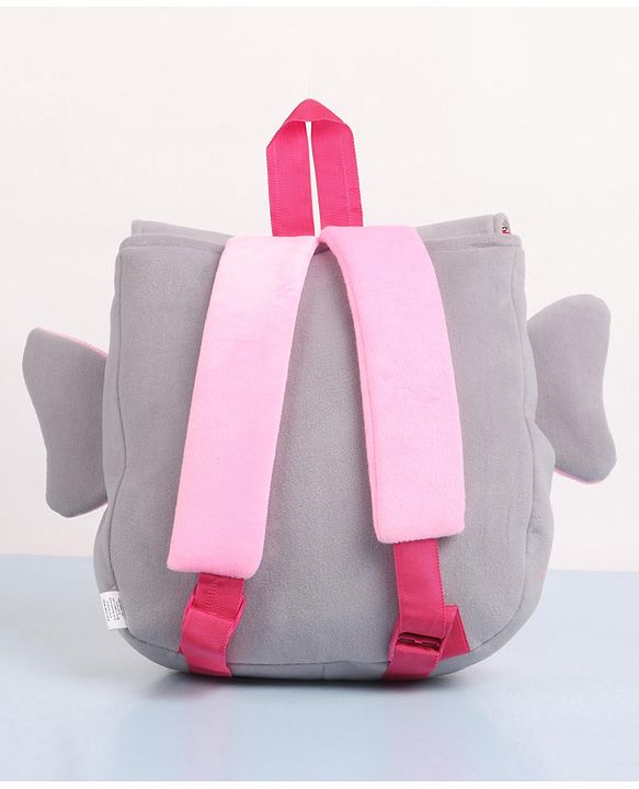 Babyhug Elephant Shaped Soft Toy Bag 11 Inches (Colour & Print May Vary)