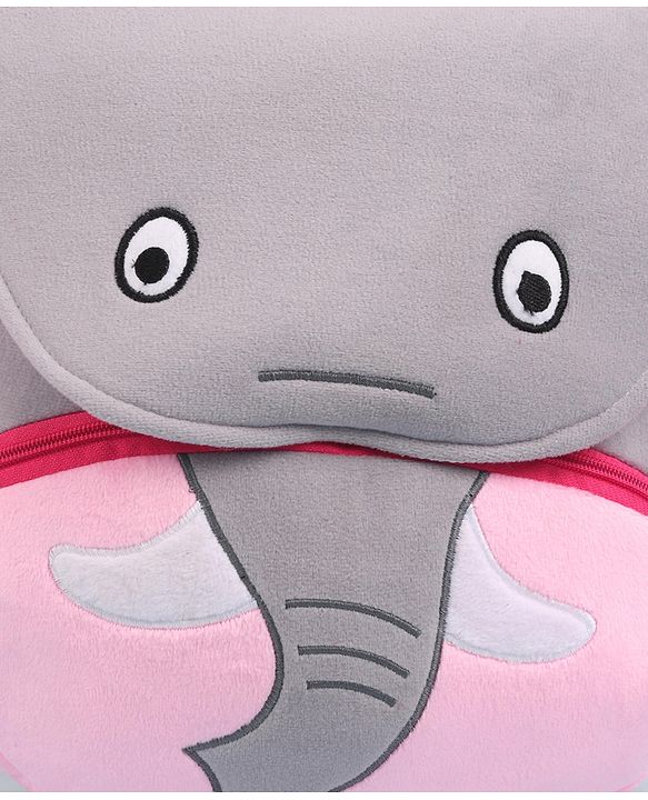 Babyhug Elephant Shaped Soft Toy Bag 11 Inches (Colour Print May