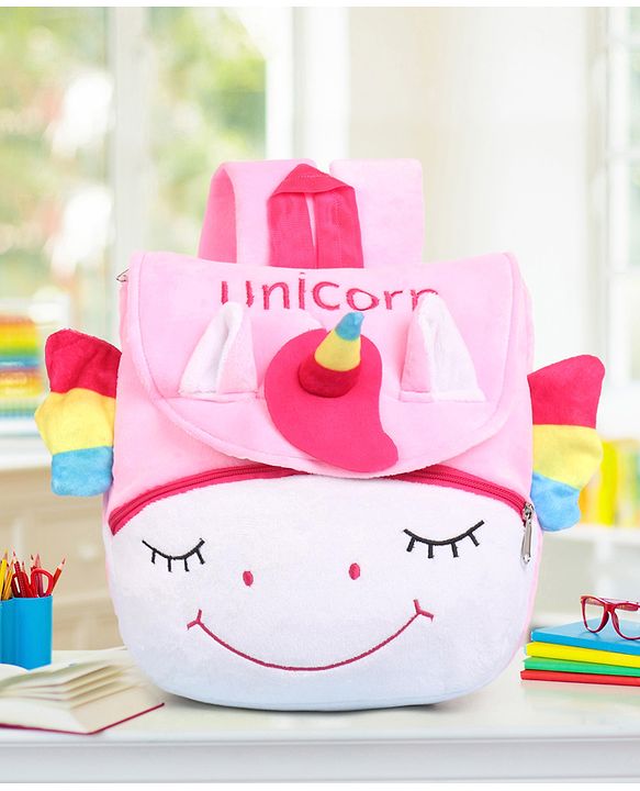 Babyhug Unicorn Shaped Soft Toy Bag - 11 Inches