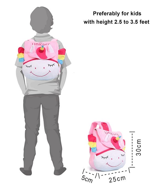 Babyhug Unicorn Shaped Soft Toy Bag - 11 Inches