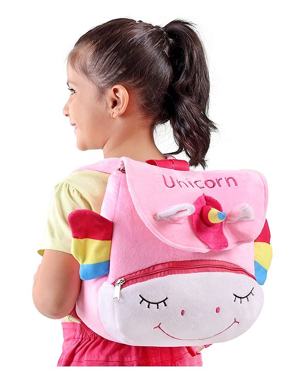 Babyhug Unicorn Shaped Soft Toy Bag - 11 Inches