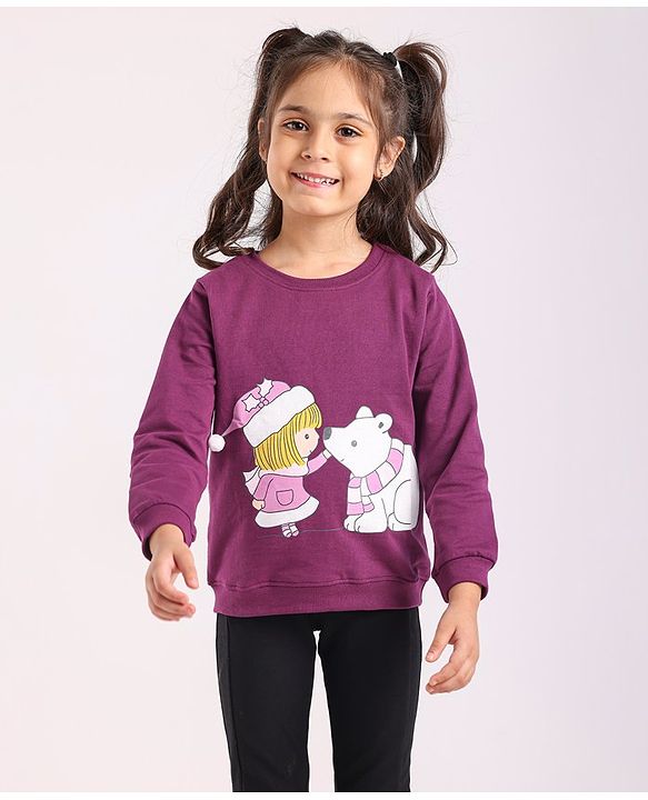 BABYHUG GIRL'S FULL SLEEVES SWEATSHIRT WITH GRAPHICS