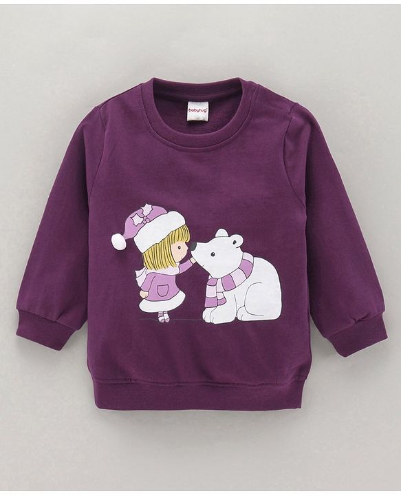 BABYHUG GIRL'S FULL SLEEVES SWEATSHIRT WITH GRAPHICS