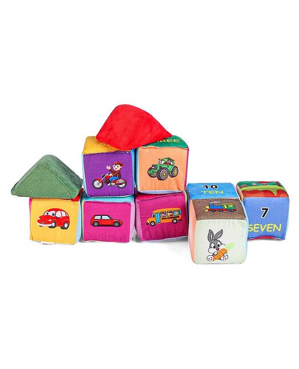 Babyhug 14 pcs Soft Colorful Stacking Cube Set| Alphabets, Numbers, Learning and Educational Brain Development Toy for 3-4 Years Kids| Building Blocks, Stacking and Sorting Gifting Toy| BIS Certified