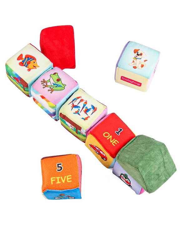 Babyhug 14 pcs Soft Colorful Stacking Cube Set| Alphabets, Numbers, Learning and Educational Brain Development Toy for 3-4 Years Kids| Building Blocks, Stacking and Sorting Gifting Toy| BIS Certified
