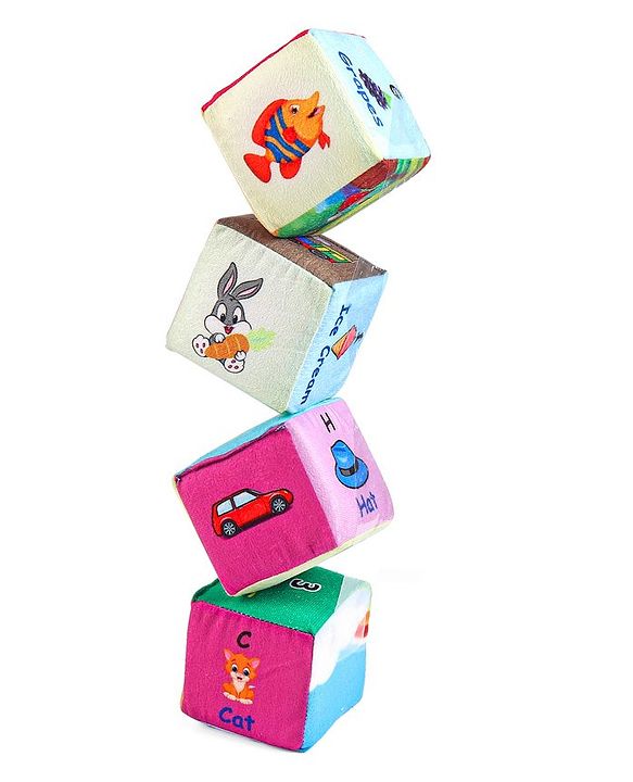 Babyhug 14 pcs Soft Colorful Stacking Cube Set| Alphabets, Numbers, Learning and Educational Brain Development Toy for 3-4 Years Kids| Building Blocks, Stacking and Sorting Gifting Toy| BIS Certified