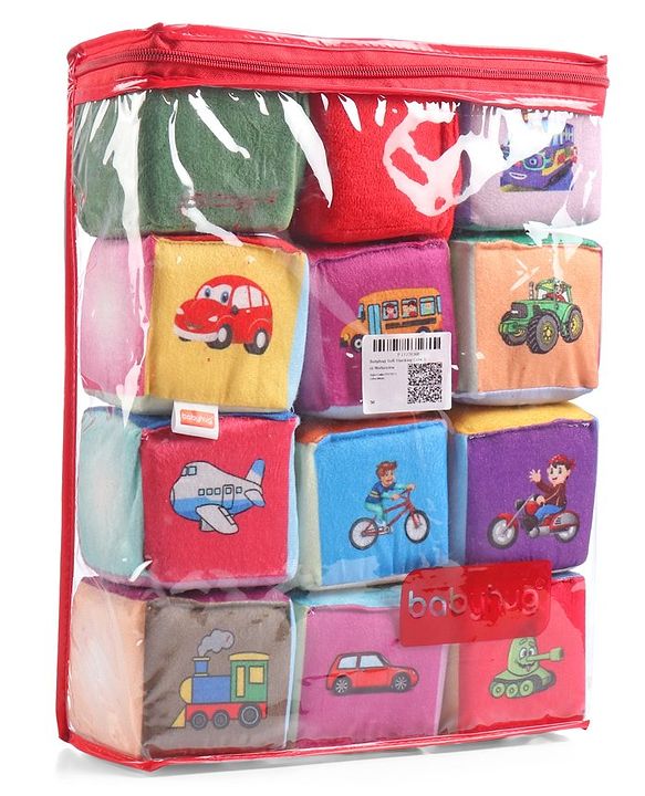 Babyhug 14 pcs Soft Colorful Stacking Cube Set| Alphabets, Numbers, Learning and Educational Brain Development Toy for 3-4 Years Kids| Building Blocks, Stacking and Sorting Gifting Toy| BIS Certified