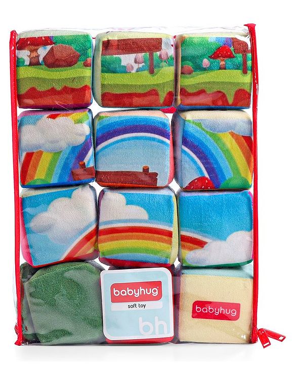 Babyhug 14 pcs Soft Colorful Stacking Cube Set| Alphabets, Numbers, Learning and Educational Brain Development Toy for 3-4 Years Kids| Building Blocks, Stacking and Sorting Gifting Toy| BIS Certified