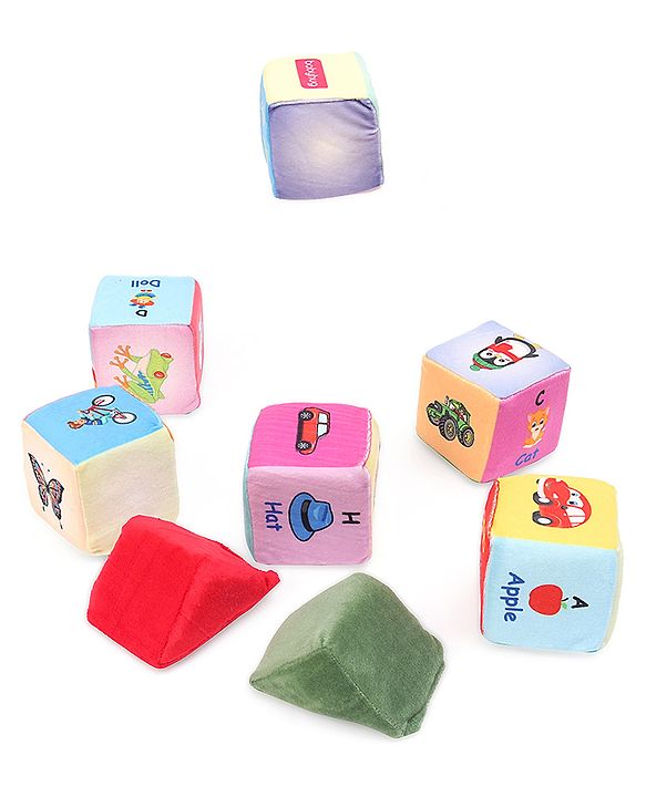 Babyhug 14 pcs Soft Colorful Stacking Cube Set| Alphabets, Numbers, Learning and Educational Brain Development Toy for 3-4 Years Kids| Building Blocks, Stacking and Sorting Gifting Toy| BIS Certified