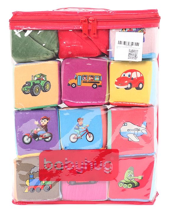 Babyhug 14 pcs Soft Colorful Stacking Cube Set| Alphabets, Numbers, Learning and Educational Brain Development Toy for 3-4 Years Kids| Building Blocks, Stacking and Sorting Gifting Toy| BIS Certified