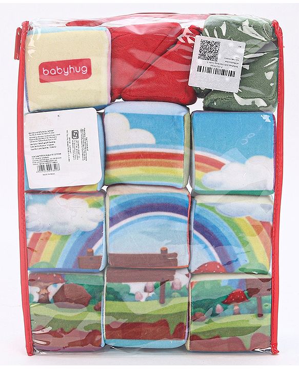 Babyhug 14 pcs Soft Colorful Stacking Cube Set| Alphabets, Numbers, Learning and Educational Brain Development Toy for 3-4 Years Kids| Building Blocks, Stacking and Sorting Gifting Toy| BIS Certified