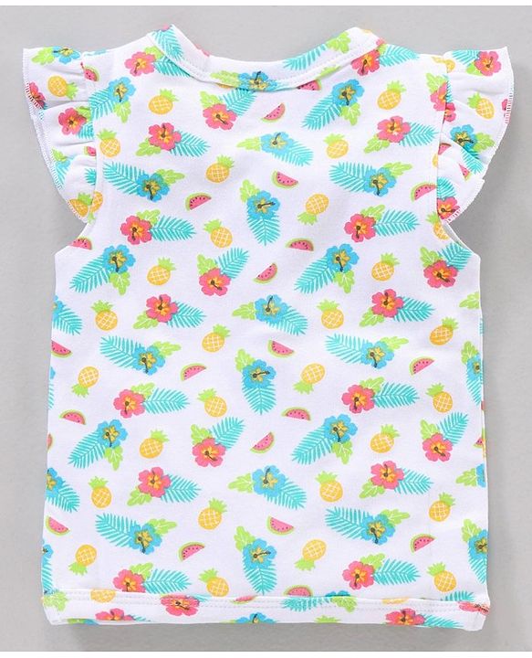 Babyhug 100% Cotton Sleeveless Stripe & Floral Printed Vest Pack Of 3 - Yellow Blue & White