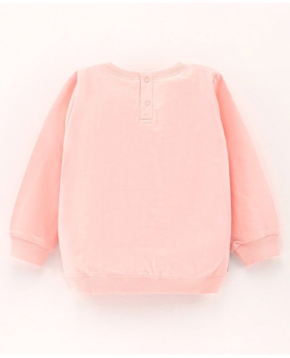 Babyhug Full Sleeves Knit Sweatshirt With Chip And Dale Print- Pink