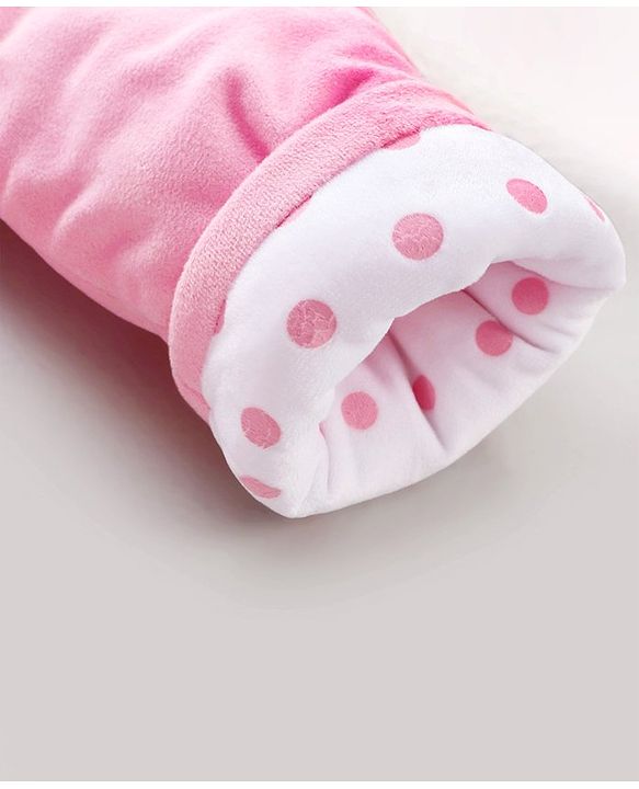 Babyhug Woven Full Sleeves Rompers Kitty Applique - Pink