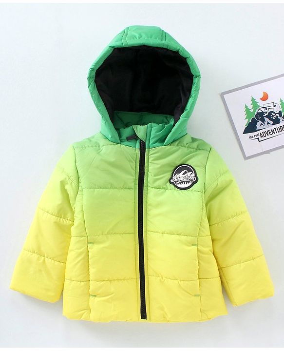 Babyhug Full Sleeves Hooded Fashion Heavy Winter Solid Color Jacket - Yellow
