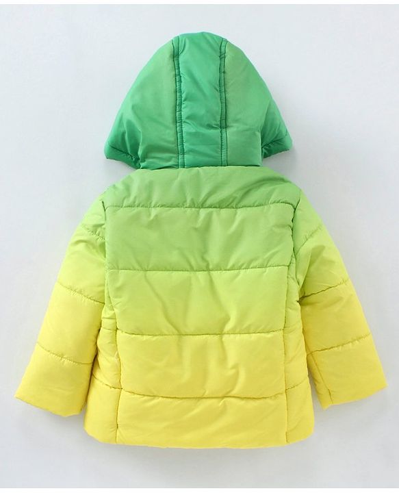 Babyhug Full Sleeves Hooded Fashion Heavy Winter Solid Color Jacket - Yellow