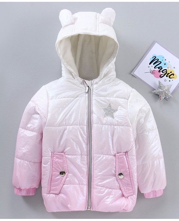 Babyhug Woven Full Sleeves Heavy Winter Jacket Colour Block - Pink