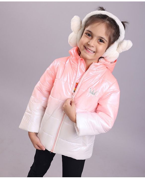 Babyhug Full Sleeves Color Block Hooded Jacket - Pink
