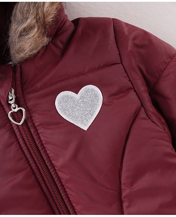Babyhug Full Sleeves Solid Hooded Jacket - Maroon