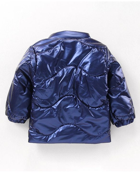 Babyhug Full Sleeves Quilted Jacket - Blue