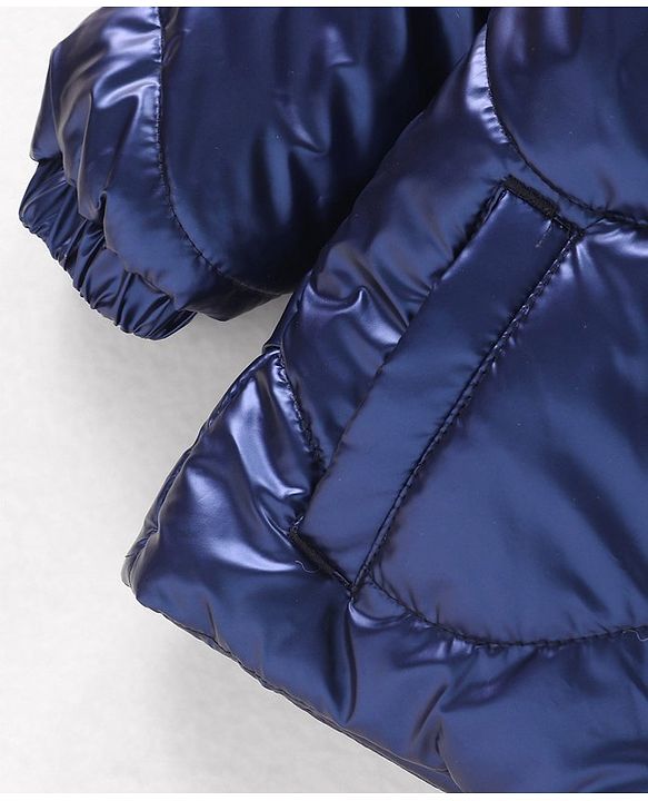 Babyhug Full Sleeves Quilted Jacket - Blue