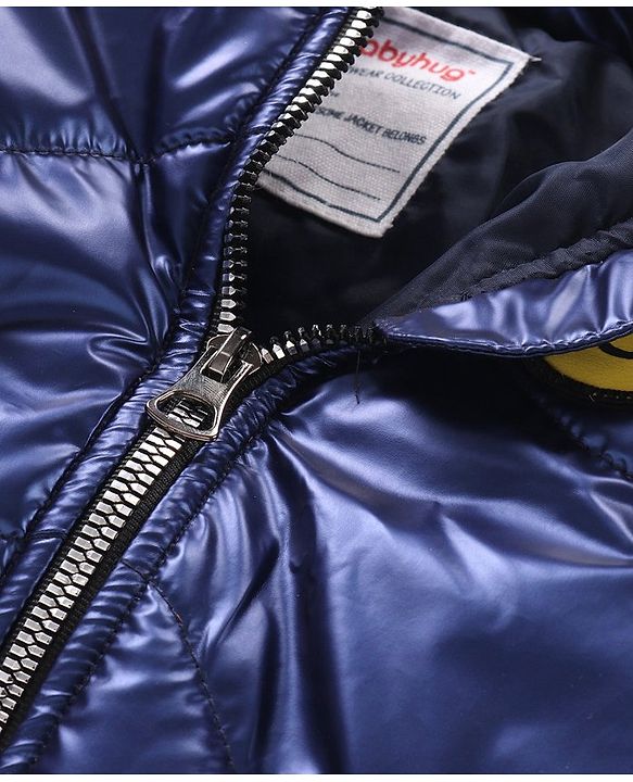 Babyhug Full Sleeves Quilted Jacket - Blue