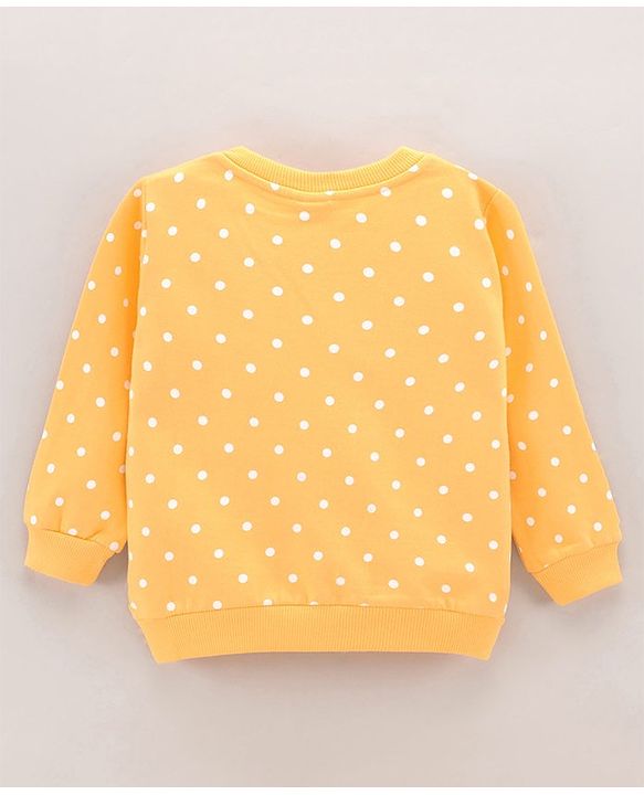 Babyhug Full Sleeves Cotton Knit Sweatshirt With Minnie Mouse Graphics - Yellow