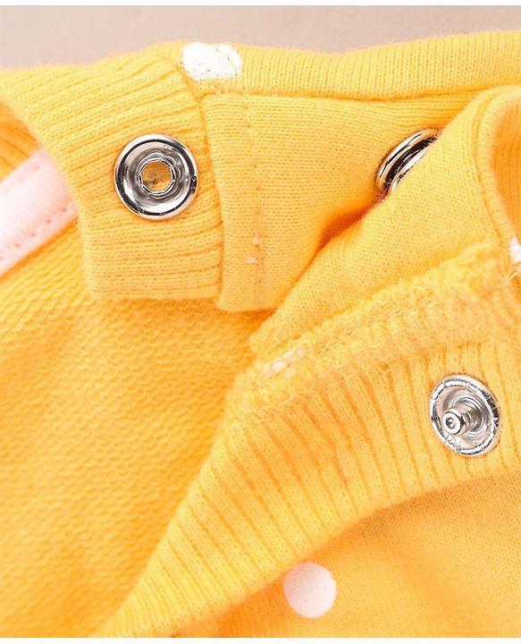 Babyhug Full Sleeves Cotton Knit Sweatshirt With Minnie Mouse Graphics - Yellow
