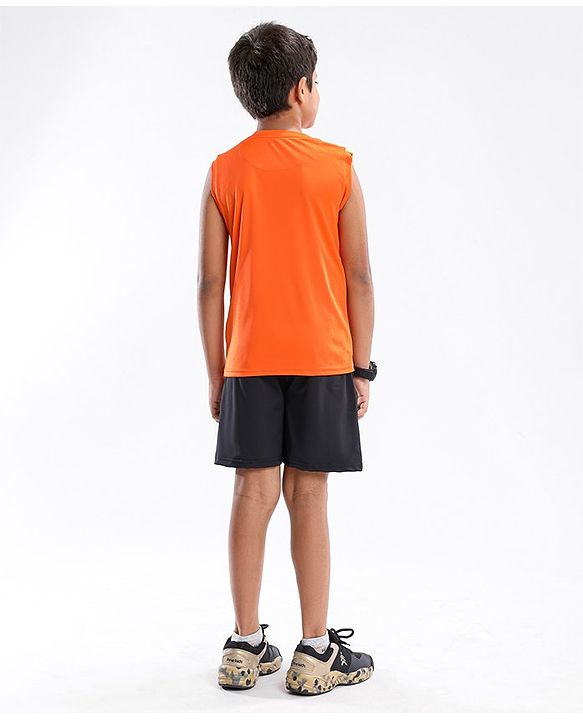Pine Active Sleeveless Tee Numeric 23 Print - Orange