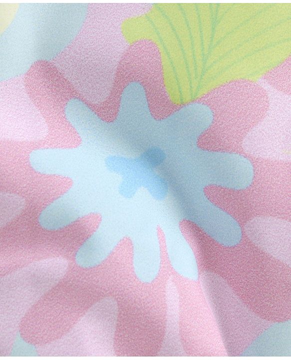 Babyhug Woven Full Sleeves Hooded Rompers Abstract Floral Print - Multicolour