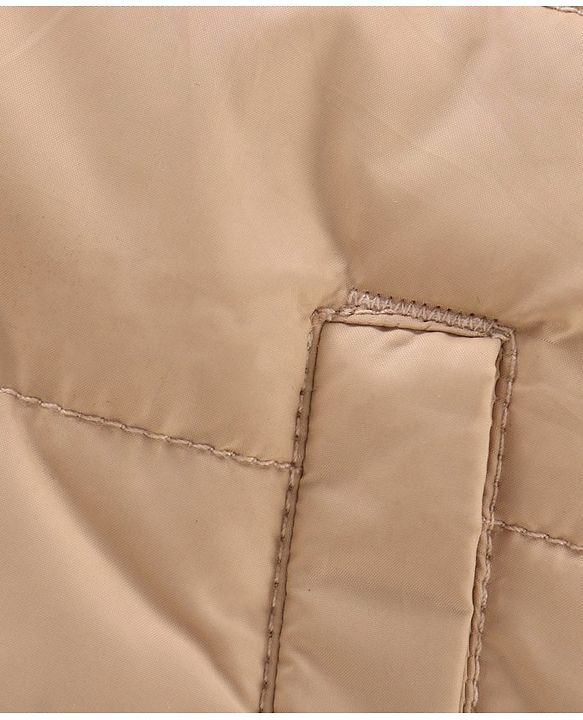 Babyhug Full Sleeves Solid Heavy Winter Hooded Jacket - Fawn