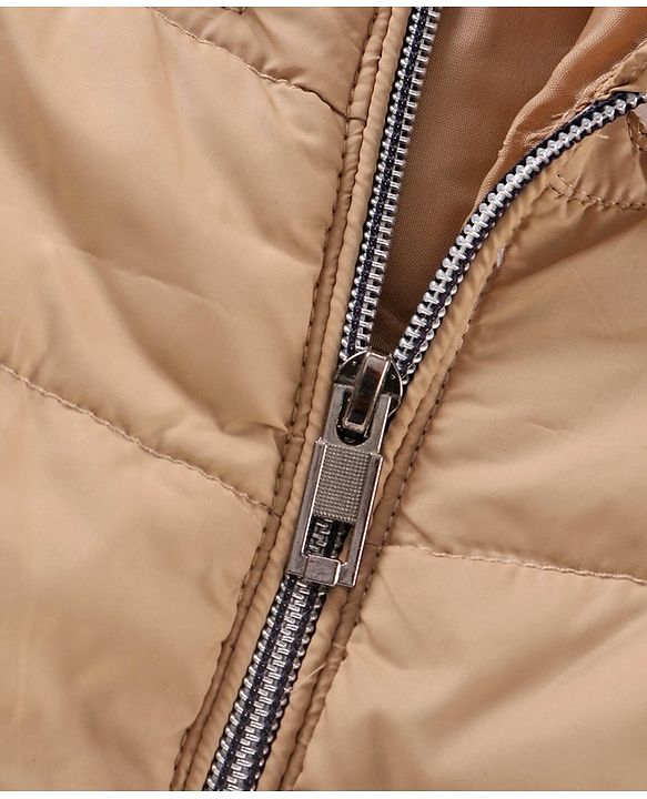 Babyhug Full Sleeves Solid Heavy Winter Hooded Jacket - Fawn