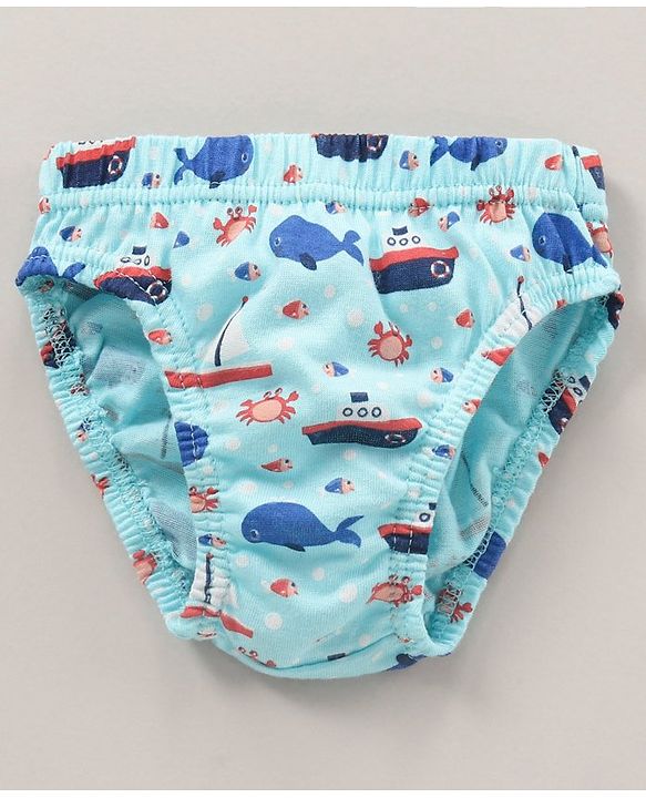 Babyhug Cotton Knit Antibacterial Stripe & Star Printed Briefs Pack of 5 - Multicolour