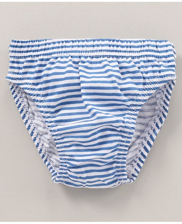 Babyhug Cotton Knit Antibacterial Stripe & Star Printed Briefs Pack of 5 - Multicolour
