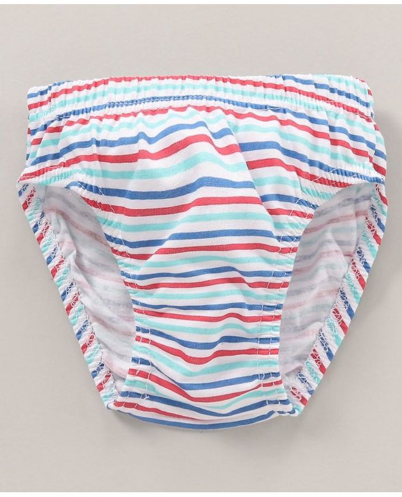 Babyhug Cotton Knit Antibacterial Stripe & Star Printed Briefs Pack of 5 - Multicolour