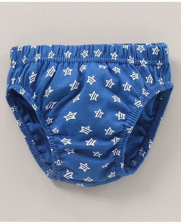 Babyhug Cotton Knit Antibacterial Stripe & Star Printed Briefs Pack of 5 - Multicolour