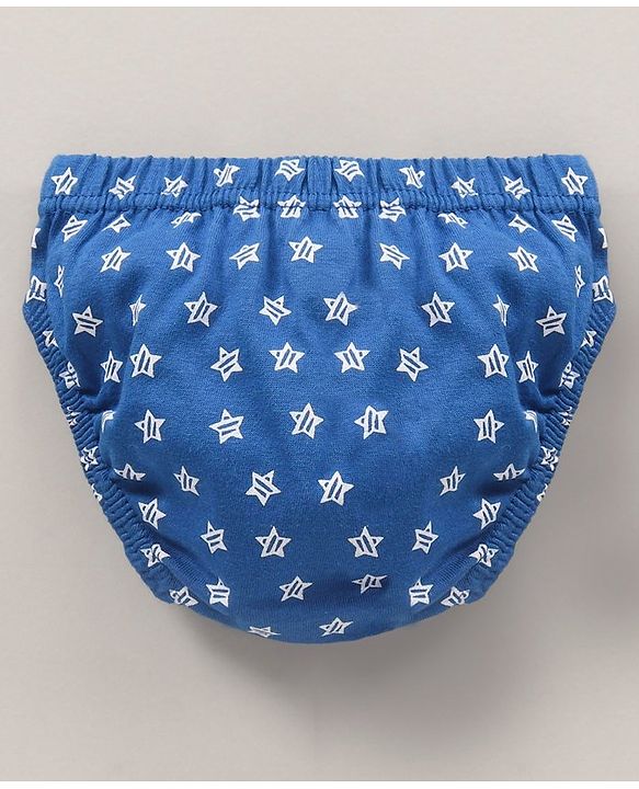 Babyhug Cotton Knit Antibacterial Stripe & Star Printed Briefs Pack of 5 - Multicolour