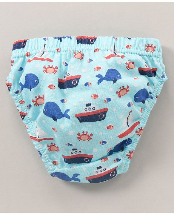 Babyhug Cotton Knit Antibacterial Stripe & Star Printed Briefs Pack of 5 - Multicolour