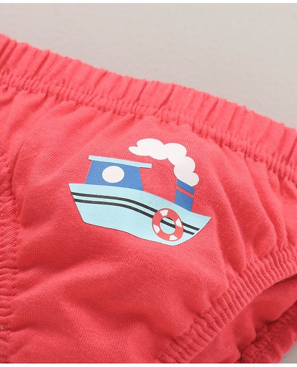 Babyhug Cotton Knit Antibacterial Stripe & Star Printed Briefs Pack of 5 - Multicolour