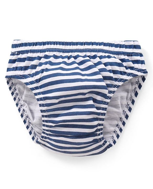 Babyhug  Cotton Knit Antibacterial Animal Print & Striped Briefs Pack of 5 - Multicolour
