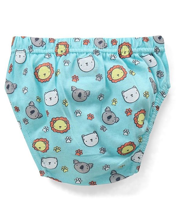 Babyhug  Cotton Knit Antibacterial Animal Print & Striped Briefs Pack of 5 - Multicolour